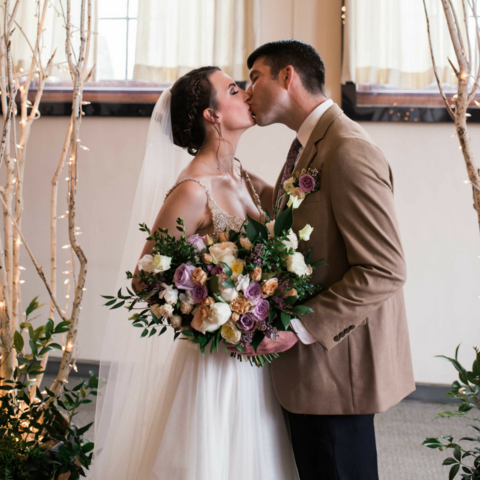 Elopement Wedding Flowers Bridal Bouquet Lavender Music Notes Pocket Square Bouttonierre